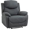 Easycomfort Poltrona Relax Manuale Ergonomica in Tessuto, Poltrona Reclinabile a 150° e Poggiapiedi per Casa e Ufficio, 93x88x102cm, Grigio Scuro