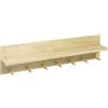 EasyComfort Mensola da Parete in Legno di Abete con 7 Ganci per Ingresso e Soggiorno, 80x12x20 cm