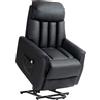EasyComfort Poltrona Relax Reclinabile Alzapersone Elettrica con Telecomando e Poggiapiedi, 80x94x104cm Nero