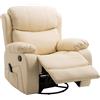 Easycomfort Poltrona Relax Reclinabile Beige con 8 Punti Massaggianti, Riscaldanti e Poggiapiedi, 97x92X104 cm