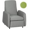 EasyComfort Poltrona Relax Reclinabile con Poggiapiedi Estraibile, Copertura di Ricambio e Seduta con Molle, Grigio