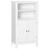 Easycomfort Mobile Bagno con Mensole Regolabili e Armadietto 2 Ante, Mobiletto Bagno Multiuso in Legno, Bianco, 50x30x93cm