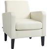 EasyComfort Poltroncina da Camera Moderna in Tessuto con Braccioli, 66x72x74 cm, Crema