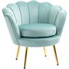 Easycomfort Poltroncina Vintage di Design in Velluto Blu, Poltroncina da Camera con Schienale Alto 76x67x74cm, Verde