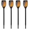 EasyComfort Set 4 Faretti da Esterno LED a Energia Solare con 4 Picchetti, in Plastica, Ø12x72 cm, Nero