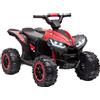 Easycomfort Quad Elettrico per Bambini 12V, 2 Velocità, Ruote Larghe con Sospensioni e Fari LED, Età 3-5 Anni, Rosso