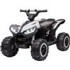 Easycomfort Quad per Bambini 3-5 Anni Elettrico 12V, 2 Velocità, Ruote Larghe con Sospensioni e Fari LED, Bianco