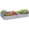 EasyComfort Set di 2 Letti per Orto Rialzati con Fondo Aperto per Piante e Ortaggi, in Acciaio, 100x100x30 cm, Grigio