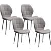 EasyComfort Set di 4 Sedie da Pranzo Moderne per Cucina e Soggiorno con Rivestimento in Flanella, Grigio