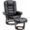 Easycomfort Set Poltrona Relax e Pouf Poggiapiedi, Girevole a 360° e Reclinabile, Similpelle PU