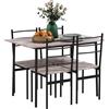 Easycomfort Set Tavolo e Sedie 5 Pezzi Salvaspazio con Tavolo da Cucina Rettangolare e 4 Sedie Moderne, in MDF e Acciaio