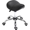 Easycomfort Sgabello da Lavoro a Sella con Ruote e Altezza Regolabile per Negozi Parrucchiere e Tattoo, 52x53x49-61cm Nero
