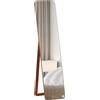 Easycomfort Specchio da Terra e da Parete con Struttura in Legno, Supporto Pieghevole con Cerniera, 37x43x156cm, Noce Chiaro