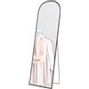 EasyComfort Specchio da Terra e Parete Moderno in Lega di Alluminio con Supporto Pieghevole, 50x161.5cm, Nero