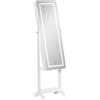 Easycomfort Specchio Portagioie Autoportante con Luce LED, Inclinazione Regolabile e Serratura, 46x36.5x151.5cm