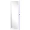 Easycomfort Specchio Portagioie da Parete con Ganci e Scompartimenti in Legno, Armadietto Portagioie con Specchio per Orecchini, Collane e Anelli, 37x9.5x112 cm, Bianco