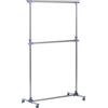 Easycomfort Stender Appendiabiti con Altezza ed Estensione Regolabili, 4 Ruote Girevoli, Acciaio Inox e ABS, 165x48x180cm