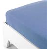 Caleffi 79387 Flanella Tinta Inferiore Lenzuolo per Matrimoniale Letto, Azzurro
