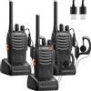 Baofeng Walkie Talkie PMR446 Radio Ricetrasmettitore a Lungo Raggio Walkie Talkies Set Ricaricabile Con cuffie e Base di Ricarica adatte per Sport All'aria Aperta,Escursionismo,Cantieri (3 pezzi)