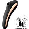 Satisfyer Dual Kiss - vibratore vaginale e clitorideo ricaricabile (nero)