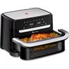 Moulinex Dual Easy Fry Flex Friggitrice ad Aria con Divisore, 2 Scomparti, FlexCook Technology, 2 resistenze superiori, Capacità fino a 9L/2,5kg, 8 Persone, 2700W, 7 Programmi, App My Moulinex, EZ9228