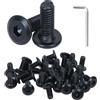 HO2NLE 30 Pezzi Viti a Testa Nera Bulloni a Testa Piatta Esagono Incassato Viti di Connessione Per Mobili, Filettatura Completa con Chiave a Brugola (5 x 40)
