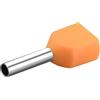 Heschen TE7508 - Doppia crimpatura, AWG 20 x 2/0,75 mm² 2, doppia estremità del cavo, terminali terminali a doppia corda, lunghezza 8 mm, colore: arancione, confezione da 1000