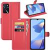 Fertuo Cover per Oppo A16 / A16S / Oppo A54S, Custodia Portafoglio Cover a Libro in Pelle Flip Case con Silicone Bumper, Fibbia Magnetica, Porta Carte, Kickstand, per Oppo A16S, Rosso
