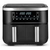 SEVERIN FR 2453 Friggitrice ad aria calda con 2 cestelli, temperature regolabili separatamente da 80° a 200° C, capacità totale 7,6 L, 8 programmi automatici, display touch