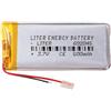 Liter energy battery Batteria 602045 LiPo 3.7V 500mAh 1.85Wh 1S 5C Liter Energy Battery per l'elettronica Ricaricabile Telefono Portatile Smartwatch Orologio GPS - Non adatto per Radiocomando 47x20x6mm (500mAh|602045)