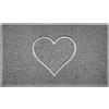 Nicoman Cuore Zerbino Entrata - Tappeto Lavabile Antiscivolo - (Ideale in Esterni riparati o Interni), Medio (75x44cm), Grigio