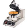 VEVOR Macchina per Waffle Belga Rotondo in Acciaio Inox Antiaderente 1300W Temperatura Controllata 50℃-300℃, Macchina Waffle Piastra Doppia Antiaderente Teglia 190,5 mm con Manico Girevole in Acciaio