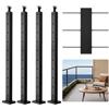 VEVOR Set di Ringhiera 4 Pz per Recinzione da Balcone 914x108x68 mm Giardino Balcone Ponte in Acciaio Inox, Kit di Palo per Balaustrata da Terrazza, Nero, 4JZLGZXHS914UUOI6001V0