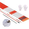 VEVOR Segnavia, 200 Pezzi, Φ6,35 x 1200 mm, Catarifrangenti ad Alta Visibilità per Vialetti con Punte da Trapano in Acciaio da 30 cm, Bastoncini da Neve Riflettenti in Fibra di Vetro per Parcheggi