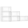 VEVOR Scatole Porta Scarpe, Adatte Fino alla Taglia 13 USA, 6 Scatole Porta Scarpe Trasparenti Impilabili con Porta Magnetica, Contenitori in Plastica per Stivali e Cappelli, Bianco Trasparente