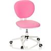 HJH Office 670968 Sedia girevole per bambini e ragazzi KID VIVO tessuto rosa/bianco Sedia da ufficio per bambini con schienale regolabile in altezza
