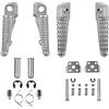 XMT-MOTOR Moto Pedane Anteriori e Posteriori Poggiapiedi Compatibile con Kawasaki Ninja ZX6R 2003-2011 ZX-10R 2004-2012 Z750 2007-2010 Z1000 2007-2012 (Argento)