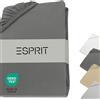 Esprit Home Esprit Lenzuolo con angoli elasticizzati da 90 x 200 cm, in cotone fino a lenzuolo da 120 x 200 cm, colore antracite, lenzuolo con angoli 100 x 200 cm, per letto a molle e bambini, in qualità