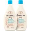 JOHNSON & JOHNSON SPA Aveeno Baby Daily Care Bagno e Docciaschiuma Delicato per Pelle Sensibile dei Bambini 2 x 400 ml