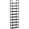 SONGMICS Scarpiera a 10 Ripiani Grande, Scaffale Portascarpe in Metallo, Fai da Te, Scaffale Salvaspazio e Versatile per Ingresso Soggiorno Camera da Letto Cucina, 45 x 30 x 174 cm, Nero LSA25BK