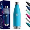 Motswedi Borraccia Termica, 500 ml Senza BPA, Borraccia, 18/8 Acciaio Inossidabile, Borracce Acciaio Inox, Isolamento Sottovuoto a Doppia Parete, Bottiglia Termica per Scuola, Viaggi, Jogging - Azzurro cielo