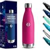 Motswedi Borraccia Termica, 500 ml Senza BPA, Borraccia, 18/8 Acciaio Inossidabile, Borracce Acciaio Inox, Isolamento Sottovuoto a Doppia Parete, Bottiglia Termica per Scuola, Viaggi, Jogging - Rosso rosa