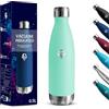 Motswedi Borraccia Termica, 500 ml Senza BPA, Borraccia, 18/8 Acciaio Inossidabile, Borracce Acciaio Inox, Isolamento Sottovuoto a Doppia Parete, Bottiglia Termica per Scuola, Viaggi, Jogging - Verde blu