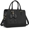 RAINSMORE Borsa a Mano Donna Media Pelle PU Borsa Lavoro Donna Borsetta a Spalla Borse Tracolla Ufficio Shopping Bag Tote Firmata 13 Pollici Nero
