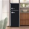 LULUWA Frigorifero Retro, Frigorifero Combinato a Doppia Porta con Illuminazione a LED H 105,5 cm L 41 cm92 Litro Volume Totale 28 Litri Volume del Congelatore 116 kWh/anno -27°C ~13°C (nero)