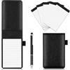 Comioke Mini Porta Taccuino Tascabile, Piccolo Blocco Note in Pelle A7, Mini Memo Book Notebook con Penna e 4 x 60 Fogli Taccuini Sostitutivi, per Appunti, Ufficio, Scuola (Nero)