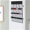 Organizer Scarpe Da Appendere - 16 Tasche Portascarpe Per Porta Armadio Grigio | Risparmio Spazio - Foto 7