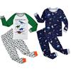 Babylike Set di 4 pigiami per bambini, 100% cotone, per bambini Dinosauro grigio/Stella 10-11 Anni
