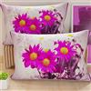 PETTI Artigiani Italiani - Coppia di Federe Cuscino 60x40 cm in Microfibra, Cuscini Arredo Camera da Letto, Divano, Salotto, Set 2 Fodere Copricuscino, Federa Floreale Viola 2, 100% Made in Italy