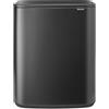 Brabantia Bo Touch Bin 2x30L - Pattumiera doppio scomparto extra large | Separazione dei rifiuti Soft Touch con secchi interni | Cestino salvaspazio per la cucina o l'ufficio | Confident Grey